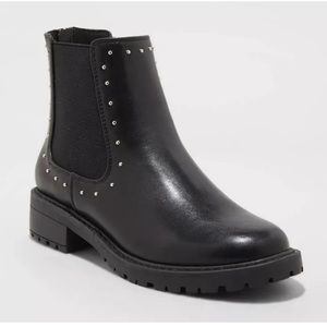 Women's Campbell Double Gore Studded Chelsea Boots - Universal Thread Black